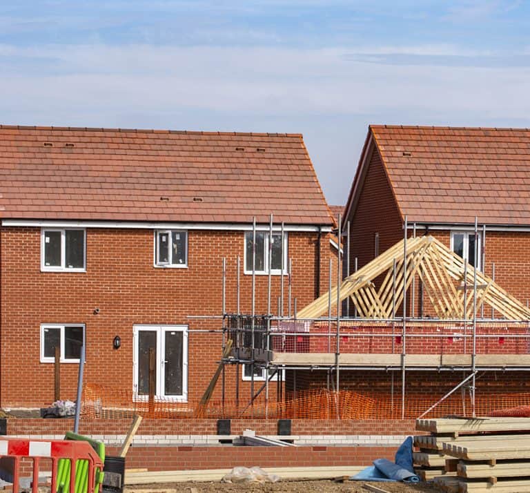 New houses under construction in Cheshire UK