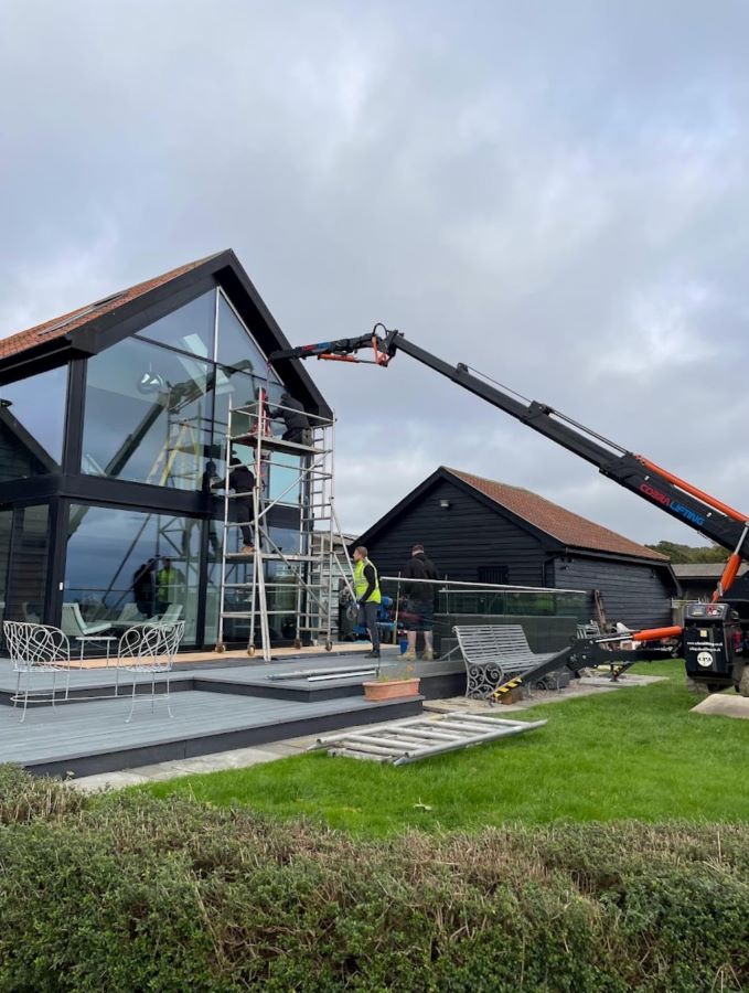 commercial shopfront aluminium glass installation