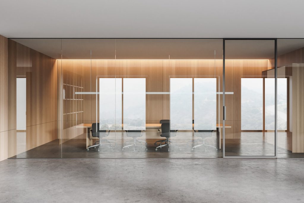 glass office wall