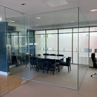Glass office partition